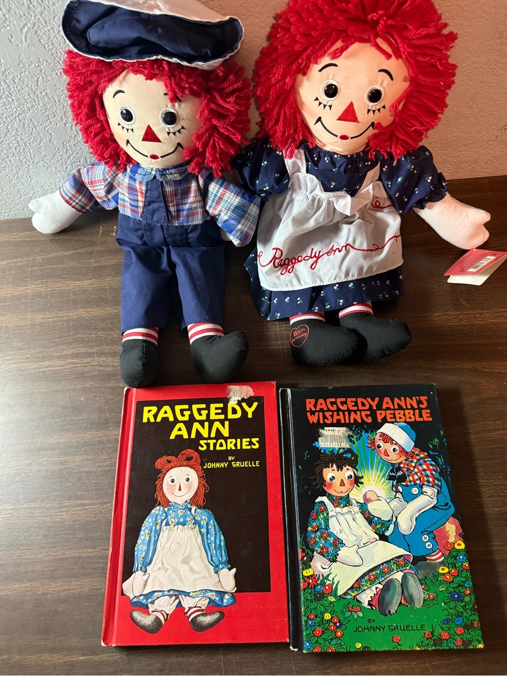 80th & 85th Anniversary Birthday Raggedy Ann & Andy With Tags Hasbro + 2 books